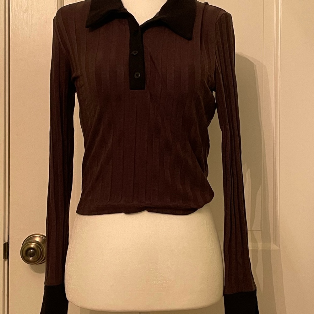 Brown and Black crop Top